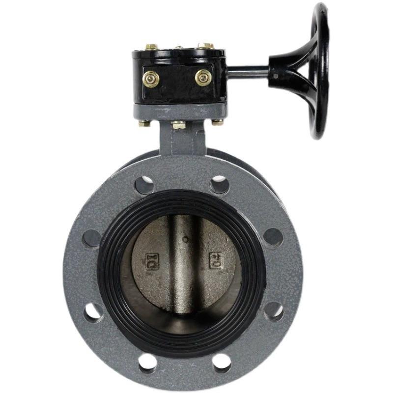 手动涡轮铸钢法兰蝶阀D341X-16C双向密封双偏心耐腐蚀工业蝶阀