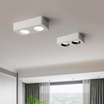 led超薄明装筒灯家用客厅阳台方形极简全光谱护眼无主灯防眩射灯