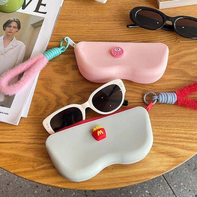 眼镜收纳包旅行便携太阳镜墨镜保护袋防尘可爱手提硅胶眼镜盒子