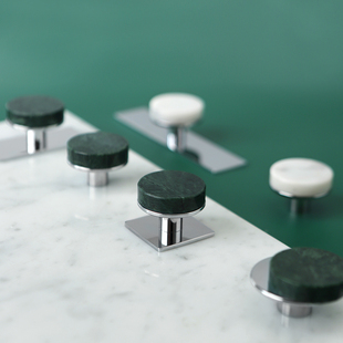 精选碧通轻奢大理石黄铜整体橱柜小拉手现代简约衣帽间抽屉银色免