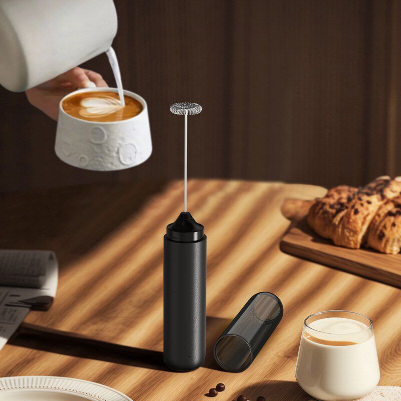精选电动咖啡打泡器收纳充电家用牛奶搅拌器奶盖打发奶泡机手持打