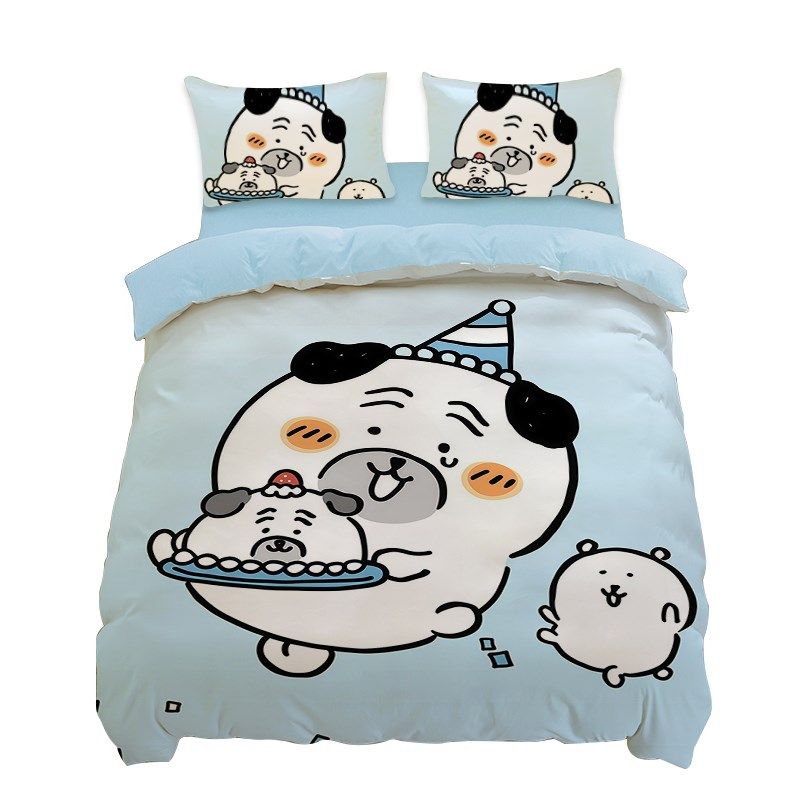 精选卡通自嘲熊磨毛四件套可爱白熊三件套男女生学生宿舍单人被套,床上用品,床品套件/四件套/多件套,淘宝优惠券,粉丝福利购,淘宝优惠卷