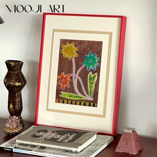 精选星花】木吉艺术现代小众客厅背景墙装饰画卧室床头挂画高级感