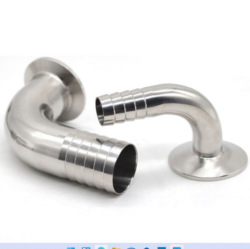 304不锈钢90度快装皮管弯头卫生级卡箍软管水嘴格林弯管宝塔弯管