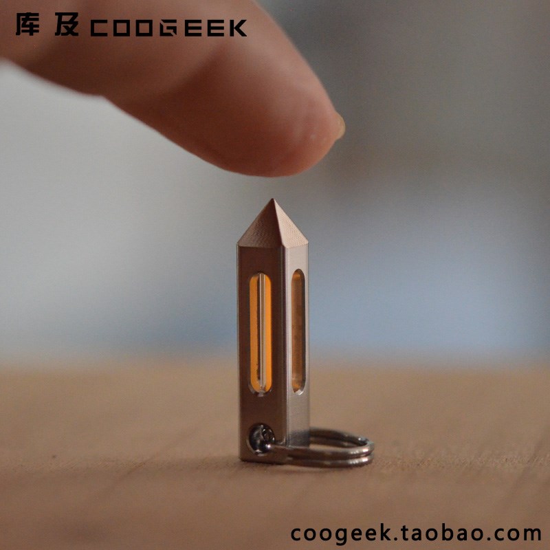 库及 钛合金氚气灯自发光25年钥匙扣 氚气管挂件 吊坠氚灯 开箱器