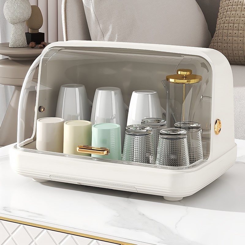 杯子收纳置物架水杯收纳盒防尘玻璃杯茶杯托盘沥水杯架子杯架奶瓶