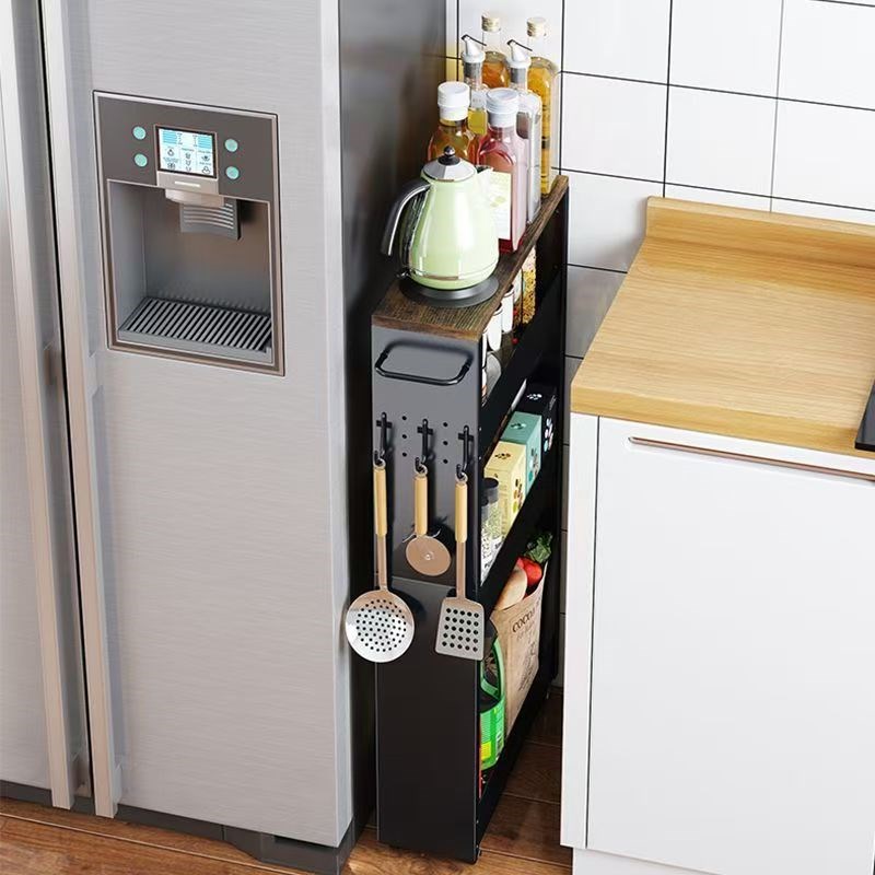 极窄夹缝小推车可移动厨房冰箱缝隙置物架洗衣机卫生间细缝收纳柜