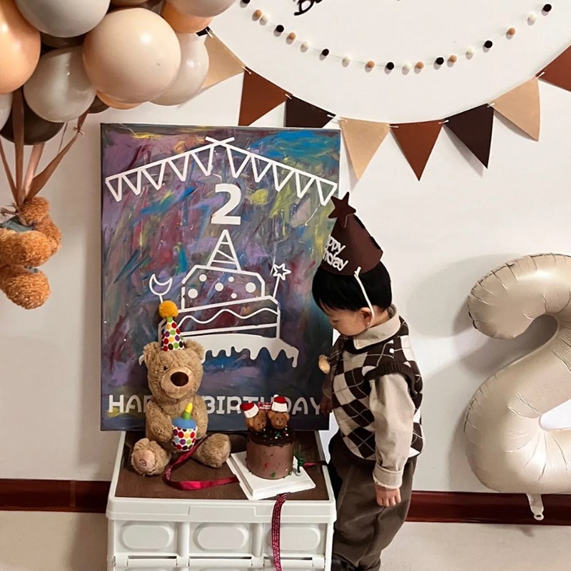 儿童周岁生日礼物DIY涂鸦2/3/4/5/6岁数字可撕宝宝创意油画画框