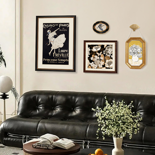 秋漪 法式客厅装饰画中古风卧室背景墙高级感挂画照片墙组合壁画