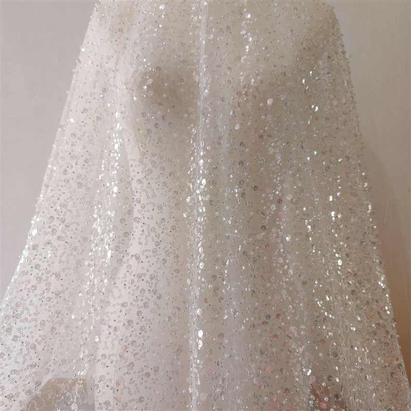 泡珠面料 多色 米珠亮片珍珠 新娘婚纱礼服装饰布料 DIY 新品上市