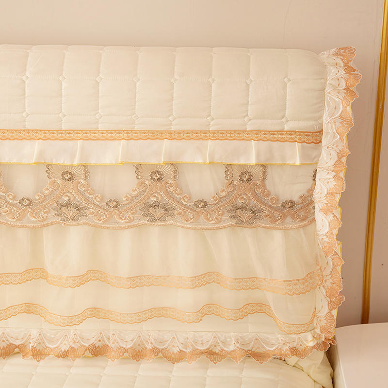 全包床头套罩欧式宫廷风软包加厚夹棉床头靠背蕾丝刺绣防尘保护套