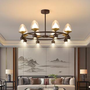 餐饮店吊灯带射灯设计师新中式客厅现代轻奢别墅酒店包厢包间吊灯