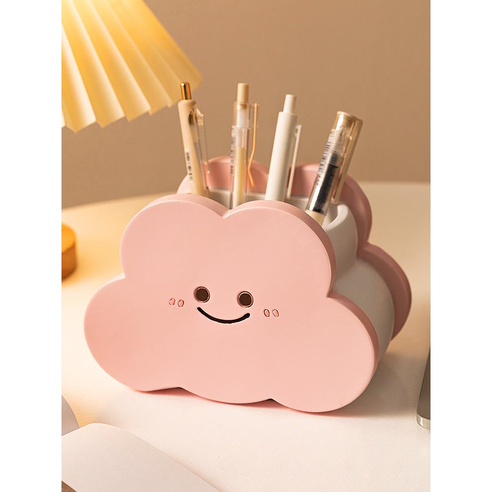 创意云朵笔筒办公桌面装饰摆件轻奢高级感送闺蜜实用生日礼物女生