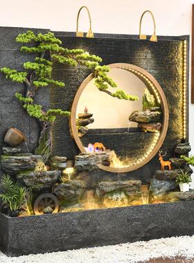 循环流水摆件落地假山喷泉水景客厅办公室装饰景观公司招财水幕墙