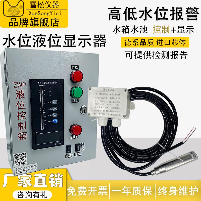 雪松液位计变送器显示箱传感器消防水箱探头控制液位水位计4-20mA