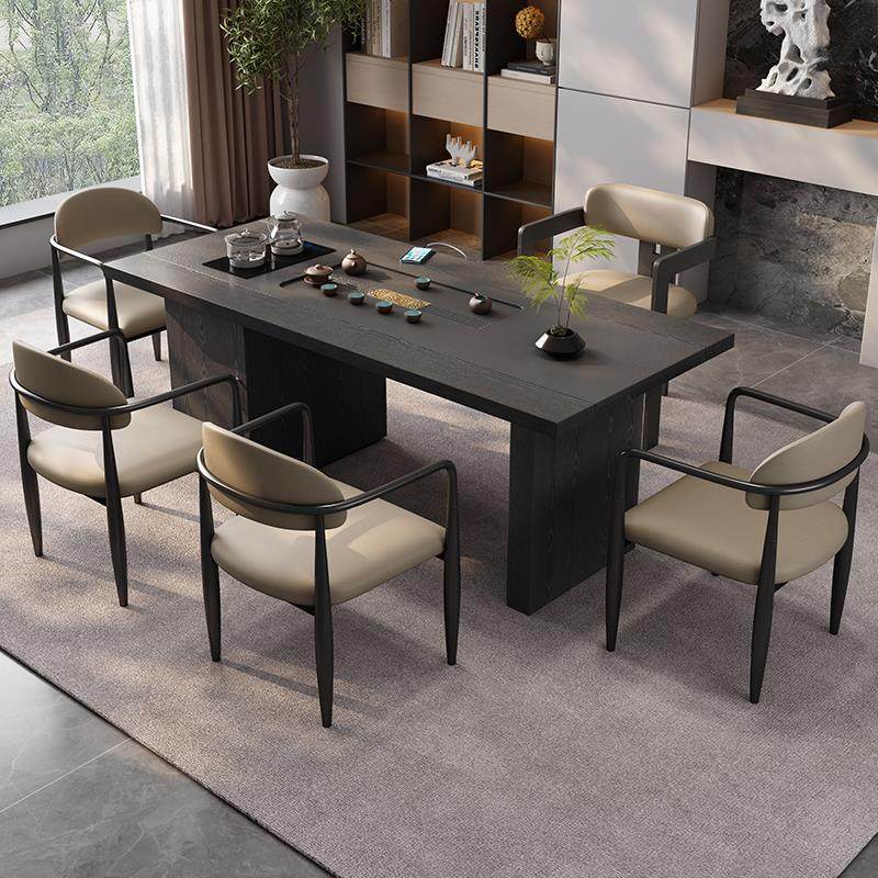 新中式高端实木茶桌椅组合家用客厅小户型新款烧水一体功夫茶桌椅