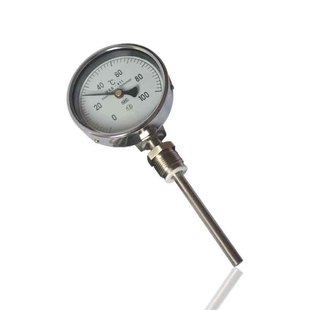 2厂直销 M27 不锈钢双金属温度计全不锈钢温度表径向100MM 100°C