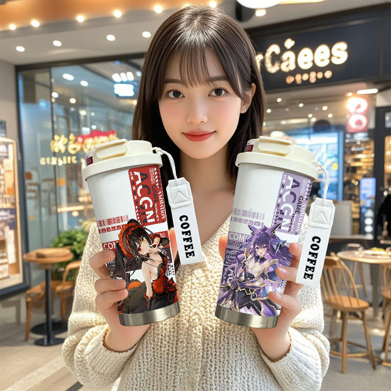 约会大作战周边保温杯时崎狂三神十香大容量儿童学生不锈钢水杯子