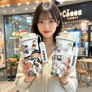 文豪野犬周边保温杯中原中也中岛敦水杯大容量儿童学生不锈钢杯子