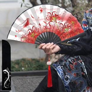 折扇中国风扇夏季 古风龙扇子男扇九寸大号折叠扇古典双面I男式 纳