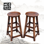 实木吧台椅酒吧椅高脚凳家用小方户外阳台咖啡厅T收银台桌椅凳包