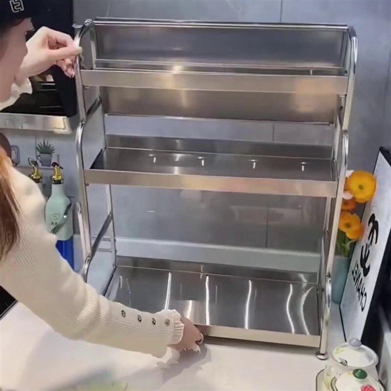 厨房调料置物架筷子刀架台面多用调D味收纳品架不锈钢架子加厚加