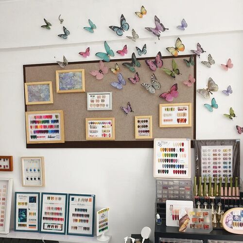 毛毡板美甲打版色卡展示板免打孔照片墙软木板相片墙背景板留F言