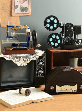 复古怀旧电视柜子酒柜装饰品摆件家居饰品软N装客厅玄关书柜架摆