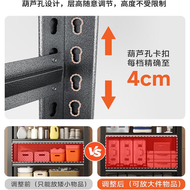 货架置物架家用展示架角r钢铁架子多功能储藏室重型收纳架多层架