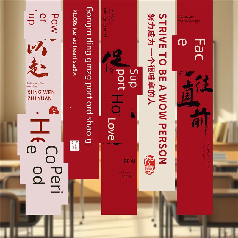 学校励志标语挂布横幅教室墙壁装饰B场景气氛布置高考充气机道具