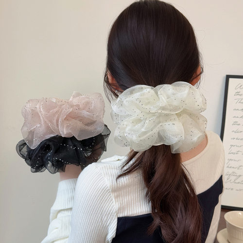 星光网纱点钻蓬松大肠发圈韩系夏季显发量扎头发绳慵懒感皮筋发饰