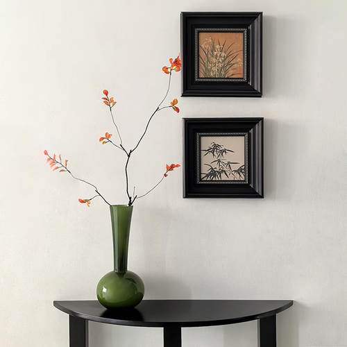 态生活中古风艺术装饰画 画摆件玄关饭厅书房高级感覆古竹子墙面