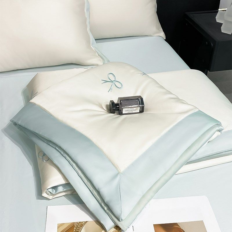 精选2024新款冰丝夏被空调被子夏季真丝夏凉被四件套夏被芯全套可,床上用品,学生床品套件,淘宝优惠券,粉丝福利购,淘宝优惠卷