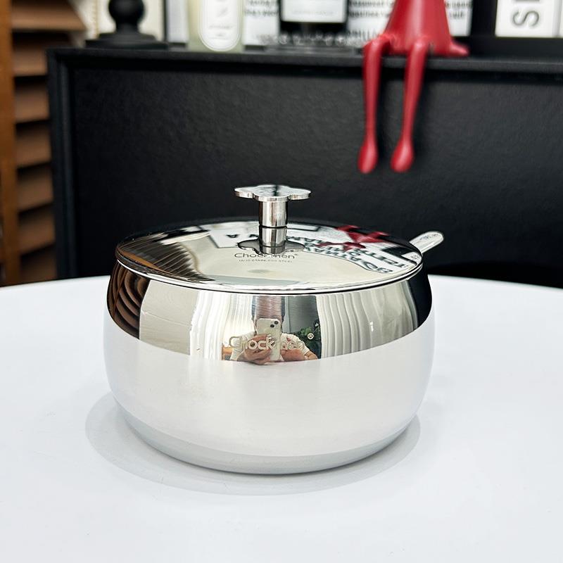 加厚304不锈钢调味罐佐料盒盐罐家用欧式糖罐大容量