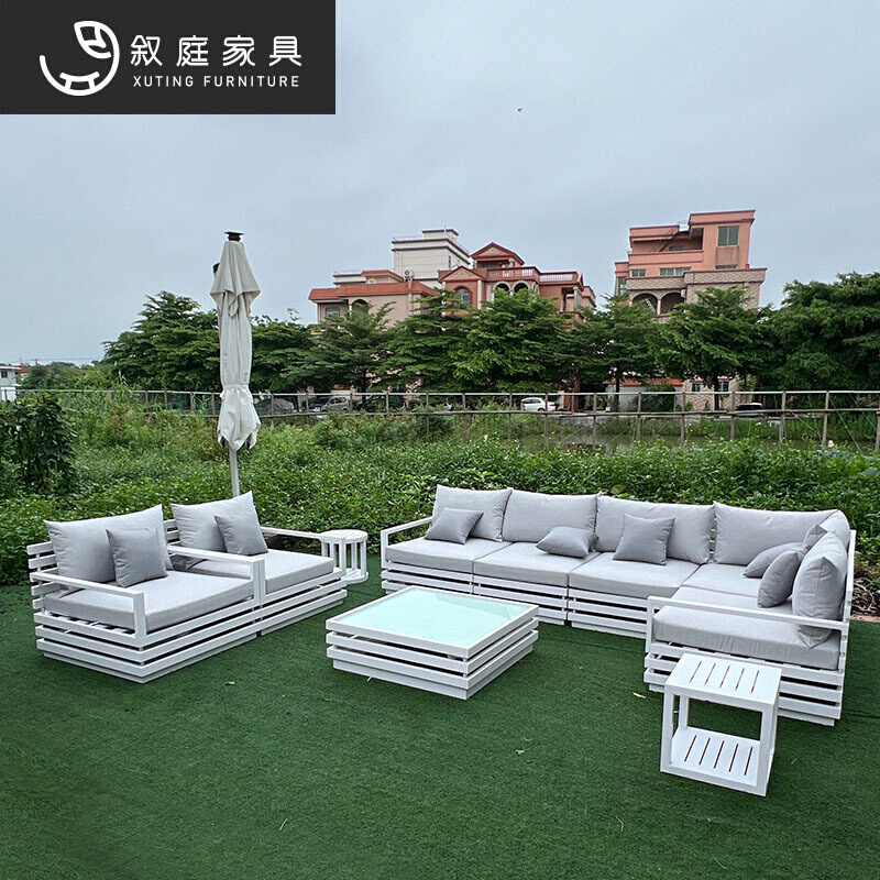 户外设计师铝合金沙发组合庭院露台花园休闲防水防晒室外单人沙发