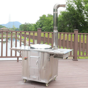 304不锈钢柴火灶家用农村可移动柴火炉无烟室内烧柴大锅台土灶台