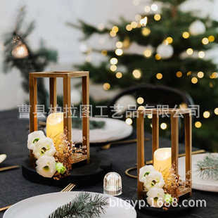 木质花架婚礼灯笼烛台桌面装饰摆件农舍风格松木灯笼装饰门廊摆设