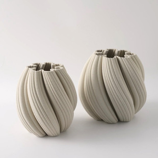 3D打印陶瓷花瓶现代简约异形样板间创意插花器干花客餐厅饰品摆件