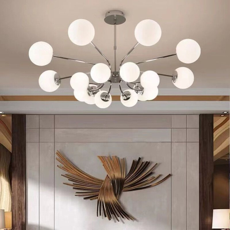 新款北欧客厅灯吊灯LED现代简约魔豆分子灯网红卧室房间餐厅灯具