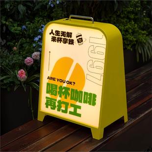 爆款手提灯箱可移动充电款招牌广告牌户外摆摊立式灯牌网红灯牌