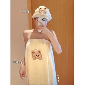 干发帽三件套浴裙2025新款 精选浴巾女可穿式 裹浴袍夏毛巾干 非全