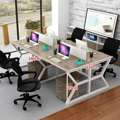 办公桌椅组合简约现代电脑桌4/6六人位会议桌工作职员卡座员工位