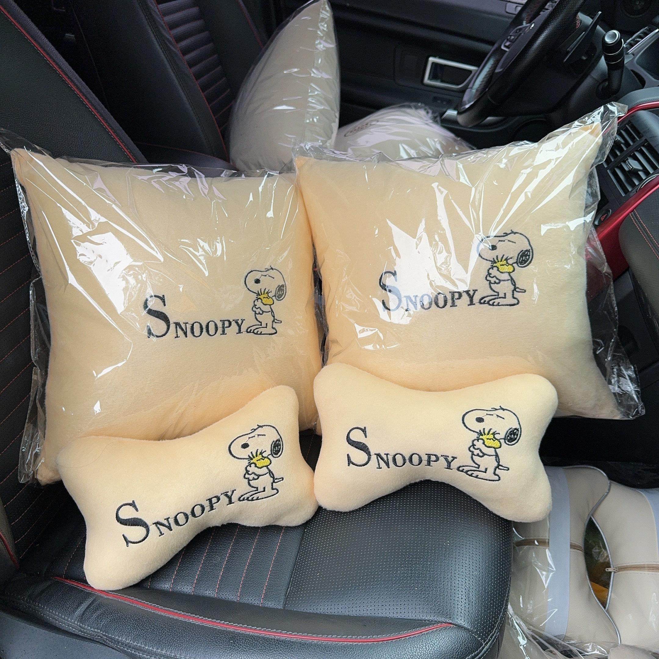 厂家直销 汽车用品四件套 毛绒头枕 车载抱枕颈枕logo定制打样