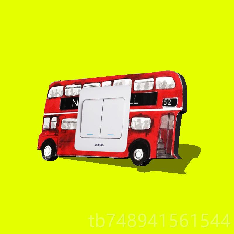 正品英伦风关格巴插士开保护套木质开关贴墙贴客厅座面板装饰简约