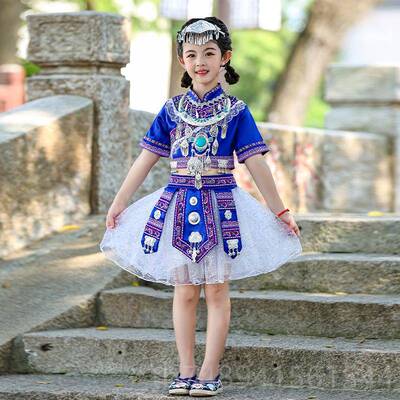 正品家广西三月三儿童少数民族侗男服饰女童土族苗族族壮族彝族演
