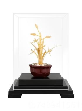 正品金箔兰花件居饰品客厅电视家柜酒柜关工玄艺品家装办摆公室装