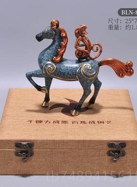 正品必禧利黄铜《马上封侯纯》招件财马摆件公室马到成功办摆开业