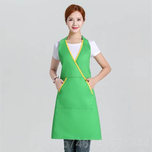正品纯围裙棉定制logo印字厨房工装美甲美容师店高时档工作服女尚