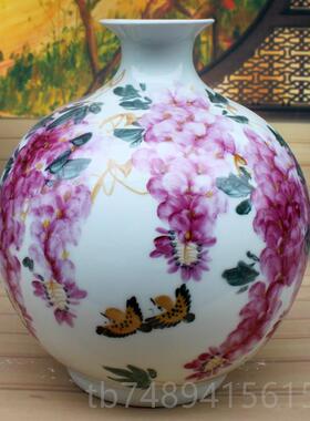 正品景镇陶瓷居器高德档胡慧中手绘花瓶客厅家式摆件桌面玄关中装
