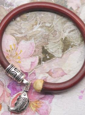 正品天藤记925纯银鸡血藤款手情镯 孤品西有藏男女节无节侣款木藤